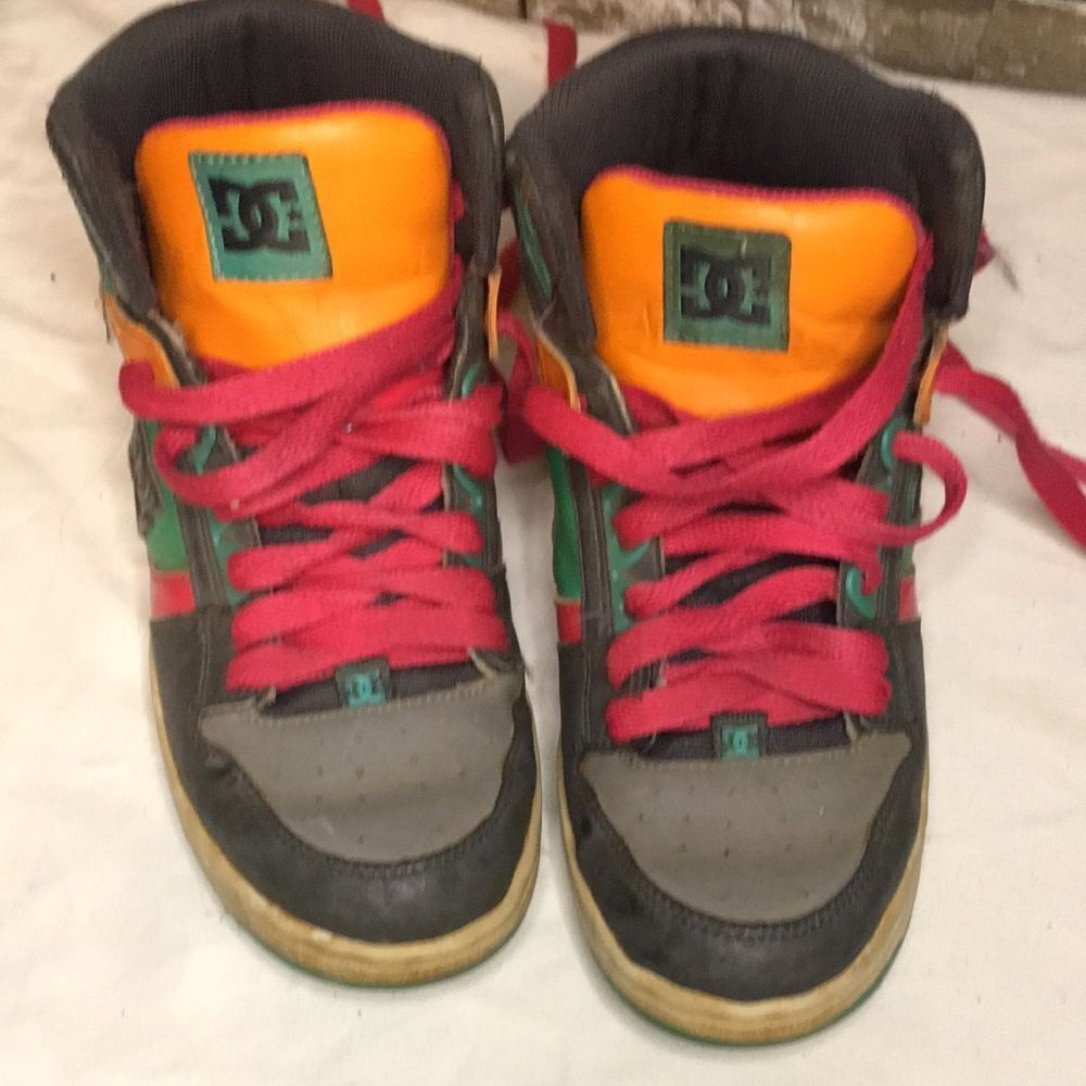 DC Kids High-Top Sneakers - Black, Red, Green, Orange